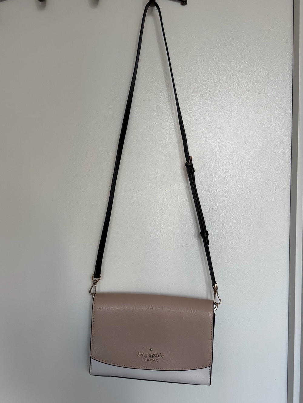 kate spade Two-Tone Taupe and White Crossbody Bag